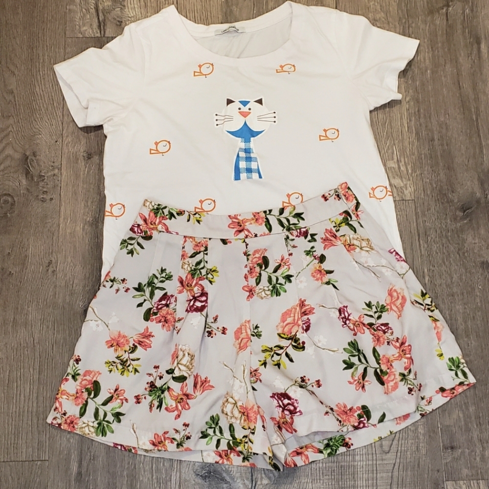 Combo floral short +top